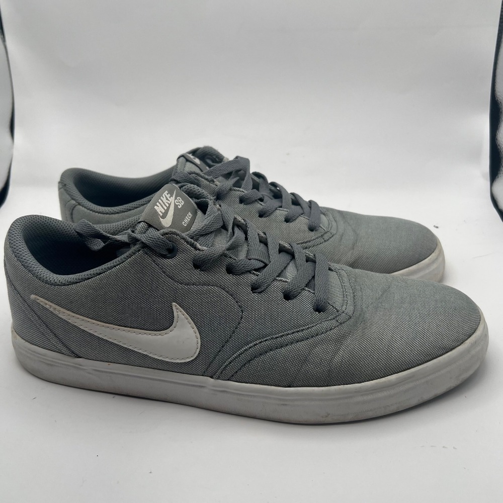 Nike SB Check Solarsoft Mens Grey Canvas Skate Shoes 843896-003 Size 9.5